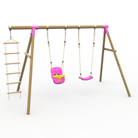 Plum® Loris™ Wooden Swing Set - Single Swing, Baby Seat & Ladder product image