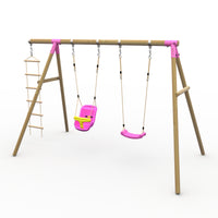 Plum® Loris™ Wooden Swing Set - Single Swing, Baby Seat & Ladder product image