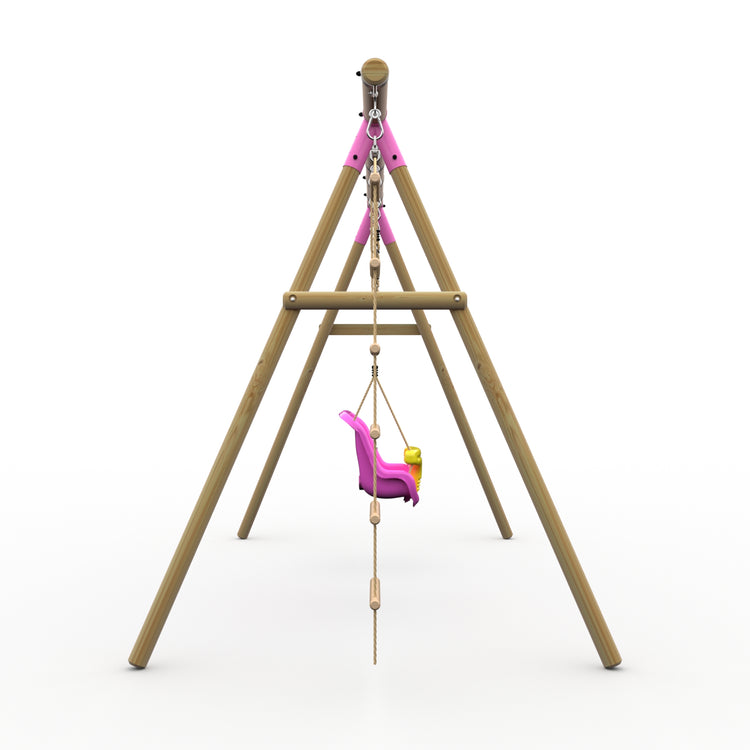 Plum® Loris™ Wooden Swing Set - Single Swing, Baby Seat & Ladder