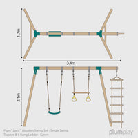 Plum® Loris™ Wooden Swing Set - Single Swing, Trapeze & Ladder product image