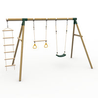 Plum® Loris™ Wooden Swing Set - Single Swing, Trapeze & Ladder product image