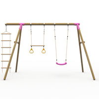 Plum® Loris™ Wooden Swing Set - Single Swing, Trapeze & Ladder product image