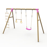 Plum® Loris™ Wooden Swing Set - Single Swing, Trapeze & Ladder product image