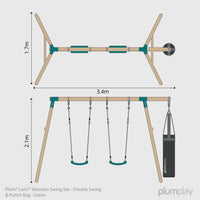 Plum® Loris™ Wooden Swing Set - Double Swing & Punch Bag product image