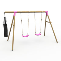Plum® Loris™ Wooden Swing Set - Double Swing & Punch Bag product image