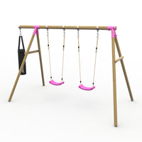 Plum® Loris™ Wooden Swing Set - Double Swing & Punch Bag product image