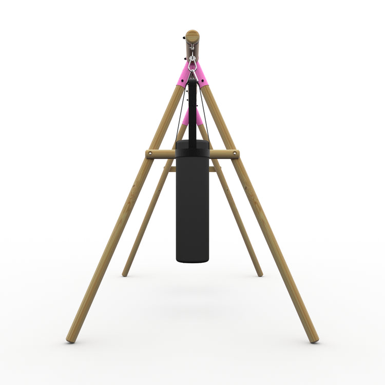 Plum® Loris™ Wooden Swing Set - Double Swing & Punch Bag