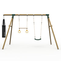 Plum® Loris™ Wooden Swing Set - Single Swing, Trapeze & Punch Bag product image