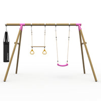 Plum® Loris™ Wooden Swing Set - Single Swing, Trapeze & Punch Bag product image