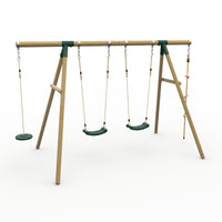 Plum® Gibbon™ Wooden Swing Set - Double Swing, Disc Seat & Rope product image