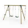 Plum® Gibbon™ Wooden Swing Set - Double Swing, Disc Seat & Rope