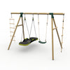 Plum® Gibbon™ Wooden Swing Set - Single Swing, Glide Nest Swing, Rope & Ladder