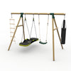 Plum® Gibbon™ Wooden Swing Set - Single Swing, Glide Nest Swing, Punch Bag & Ladder