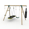 Plum® Gibbon™ Wooden Swing Set - Single Swing, Glide Nest Swing, Disc Seat & Punch Bag