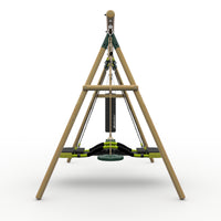 Plum® Gibbon™ Wooden Swing Set - Single Swing, Glide Nest Swing, Disc Seat & Punch Bag product image