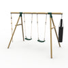 Plum® Gibbon™ Wooden Swing Set - Double Swing, Rope & Punch Bag
