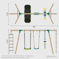 Plum® Meerkat Wooden Swing Set - Glide Nest Swing, Rope, Glider, Deck & Slide product image
