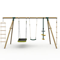 Plum® Meerkat Wooden Swing Set - Glide Nest Swing, Rope, Glider, Deck & Slide product image