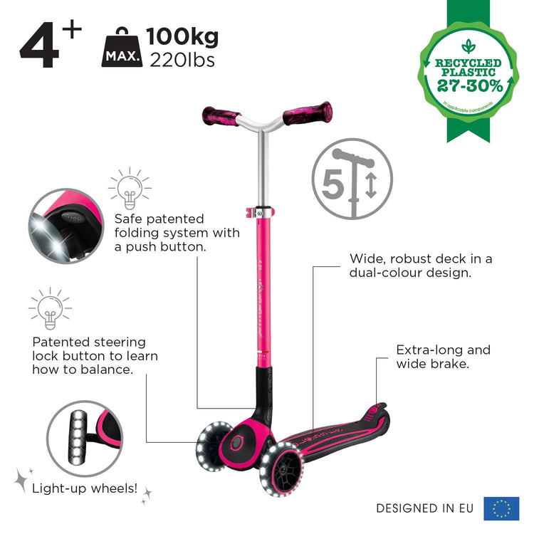 Globber Ace Lights 3 Wheel Scooter