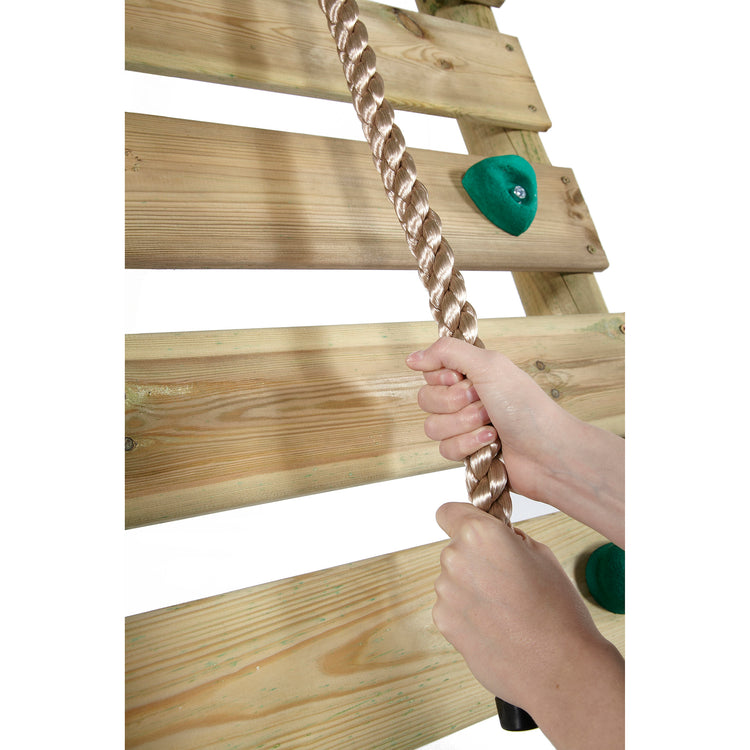 Plum® Uakari™ Wooden Swing Set - Single Swing, Trapeze & Climbing Wall