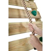 Plum® Woolly Monkey II™ Wooden Swing Set - Single Swing, Glide Nest Swing, Climbing Wall, Deck & Slide product image