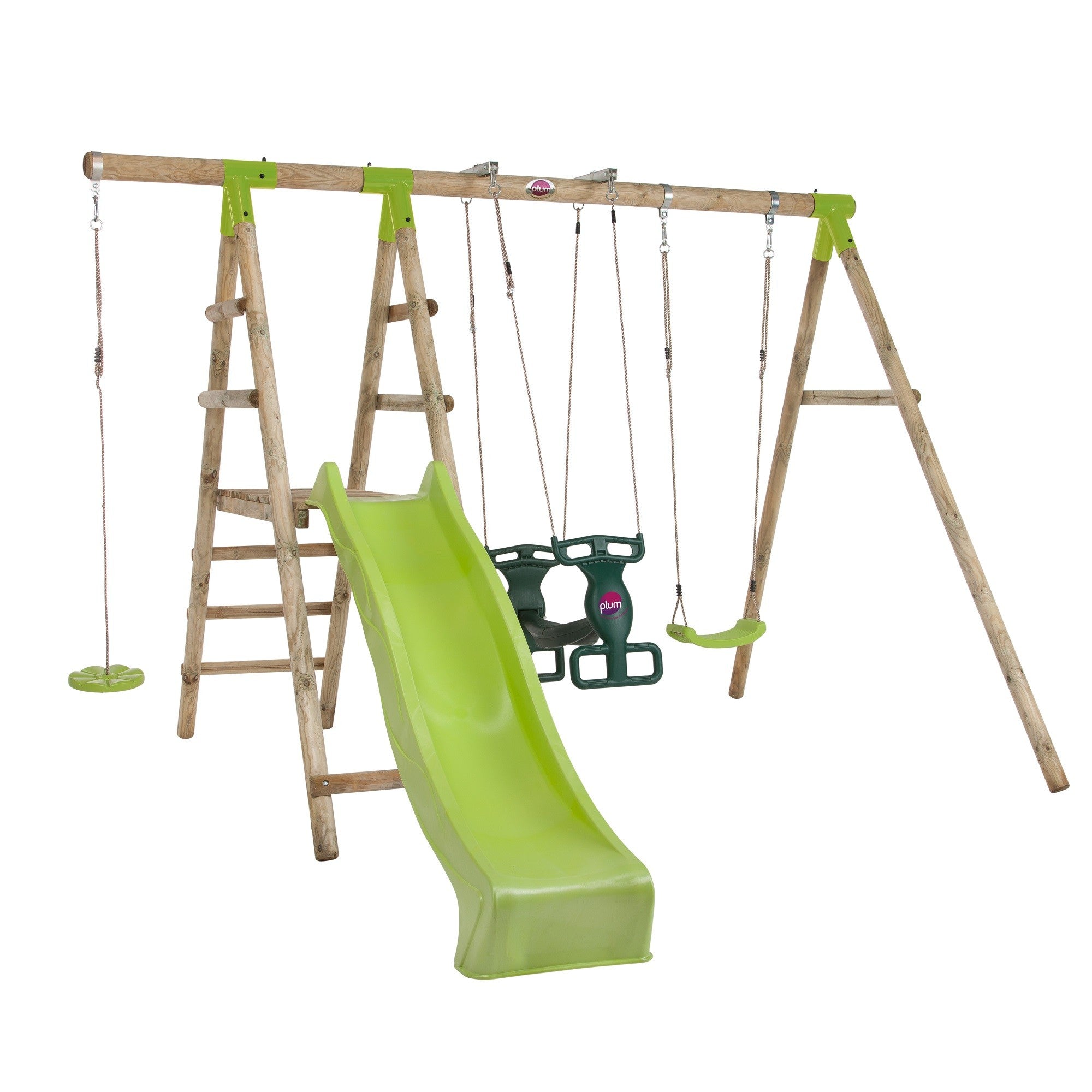 Muriqui Wooden Swing Set With Slide