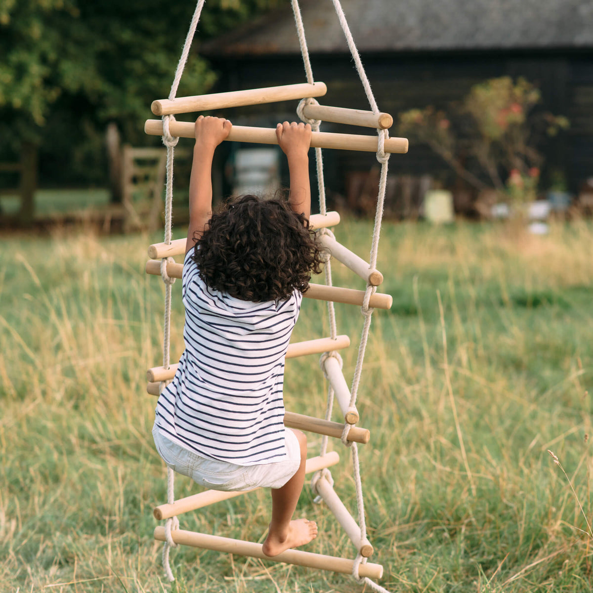 Plum 3-Sided Rope Ladder Lime Hanger Outdoor Play – Plum Play UK