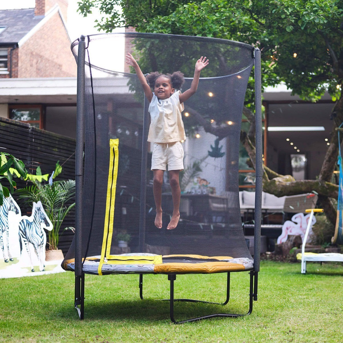 4.5ft Print & Sound Trampoline and Enclosure with Sounds | Plum