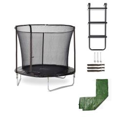 10ft Fun Springsafe® Trampoline & Enclosure with Accessory Kit - Black