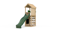 Wooden Lookout Tower and Slide (Forest Green Edition)